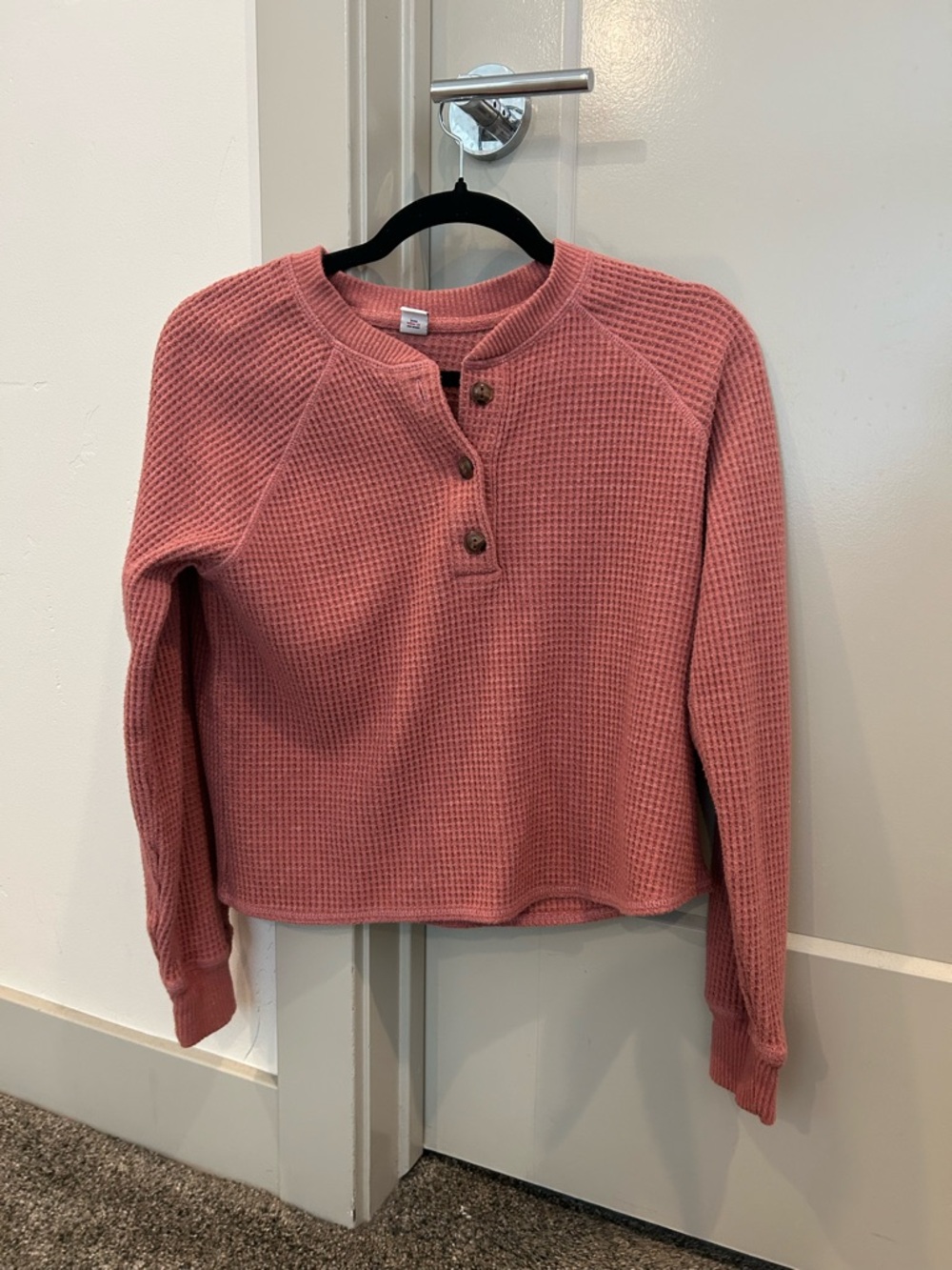 Old Navy Waffle Henley Sweatshirt - Rose